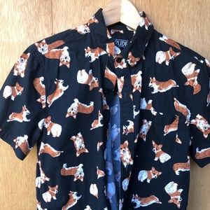 Corgie short sleeve flannel slightly used